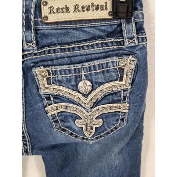 Rock Revival Karla Cuffed Skinny Jeans E8452CK5S Women's Size 25 - Picture 15 of 16